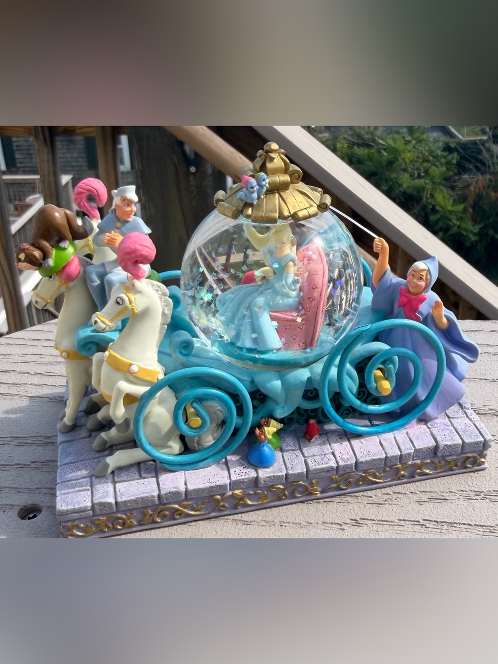 Disney 50th Anniversary Cinderella Coach Snow Globe, 4”L x 3”H  x 2.5”W *Read*